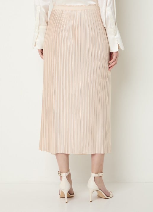 Max & Co Pagella midi rok met plissé - achterkant 4 beige