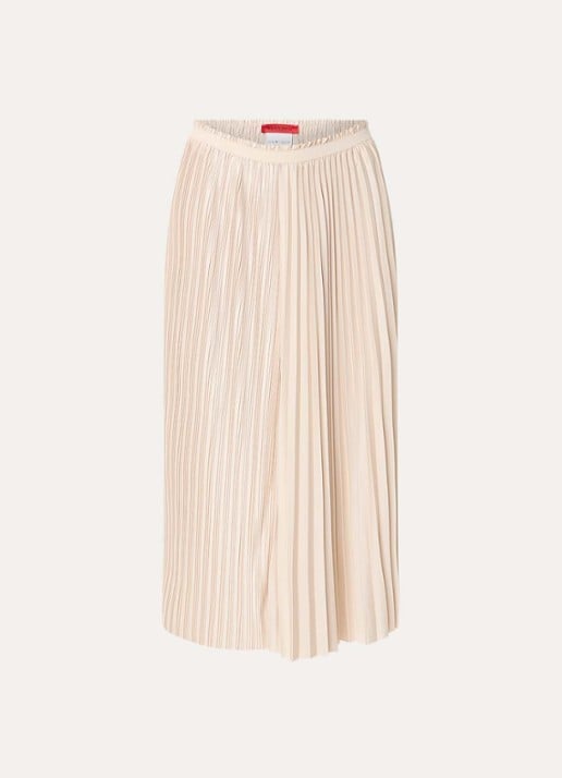 Max & Co Pagella midi rok met plissé - voorkant 2 beige