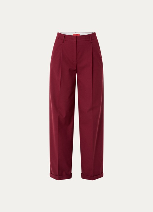 Max & Co Sacca high waist loose fit pantalon met steekzakken - voorkant 2 bordeauxrood