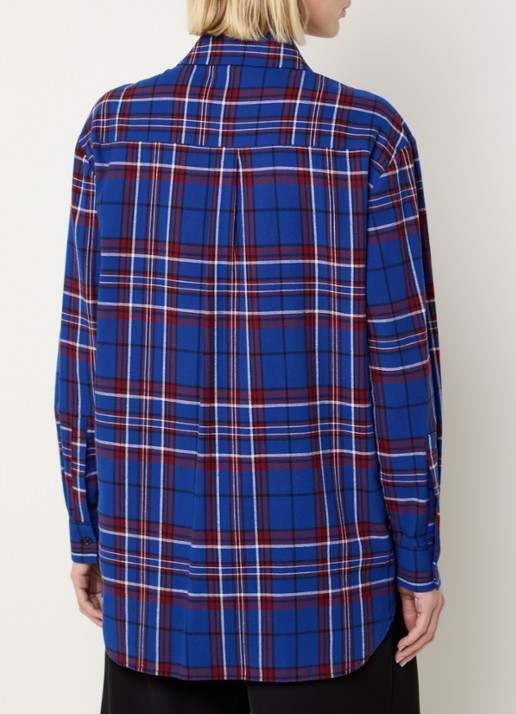 Max & Co Scoli blouse met ruitdessin en strass - achterkant 4 kobaltblauw