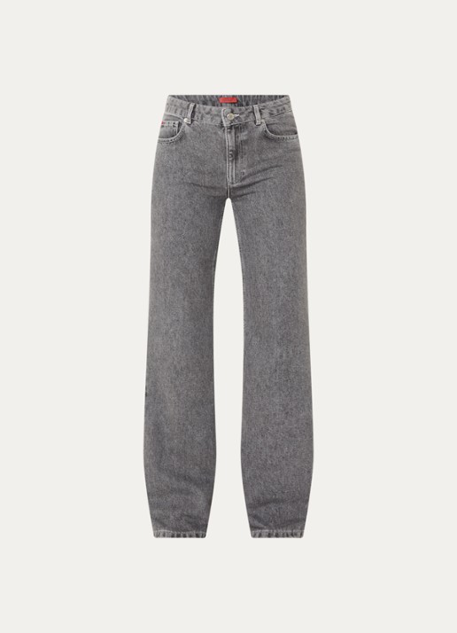 Max & Co Senior high waist loose fit jeans met gekleurde wassing - voorkant 4 grijs