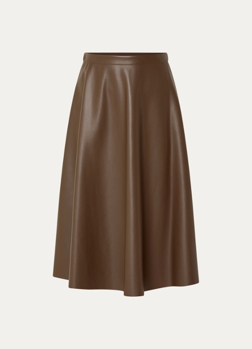 Max & Co Trivio midi rok van imitatieleer - voorkant 3 bruin