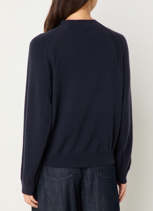 Max & Co Yoro fijngebreide pullover in kasjmierblend - achterkant donkerblauw