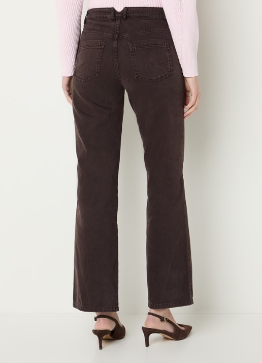 Max & Co Zinia high waist straight leg jeans met gekleurde wassing - achterkant 5 donkerbruin