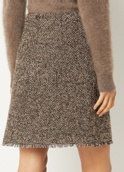 Max Mara Abetaia minirok in scheerwolblend - achterkant bruin