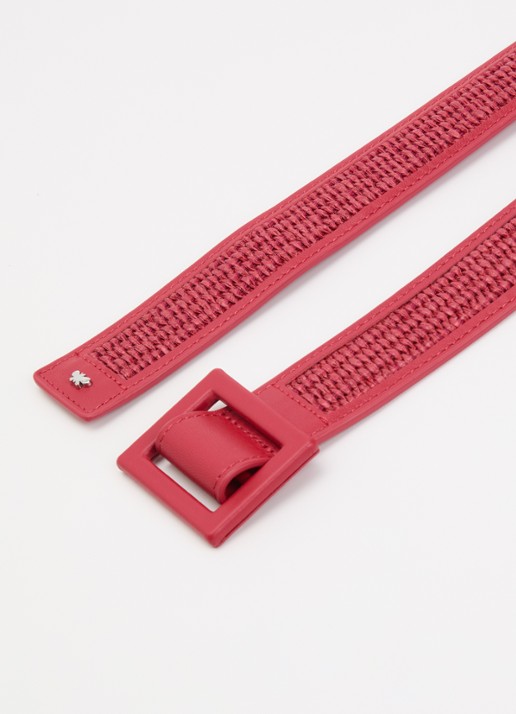 Max Mara Abocca riem met structuur - detail 2 cranberryrood