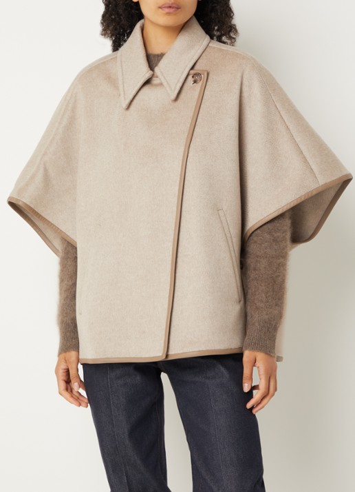Max Mara Agentile poncho van kasjmier - detail 3 beige