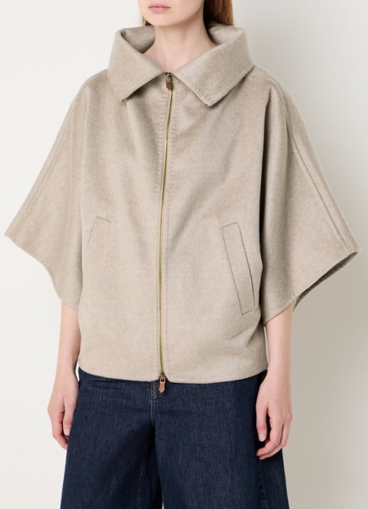 Max Mara Ala mantel van kasjmier met steekzakken