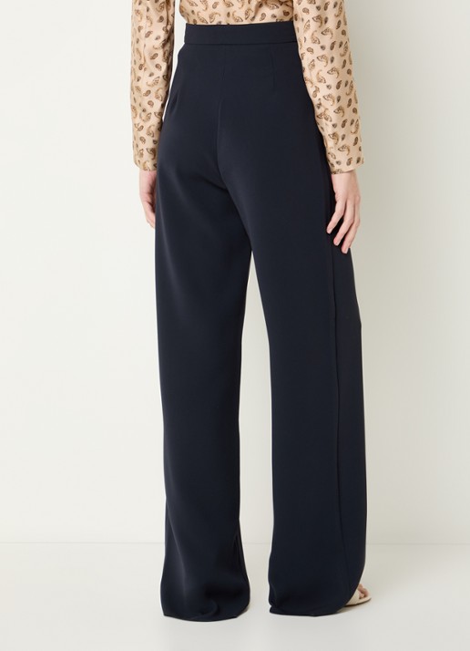 Max Mara Alaggio high waist loose fit pantalon - achterkant 2 donkerblauw