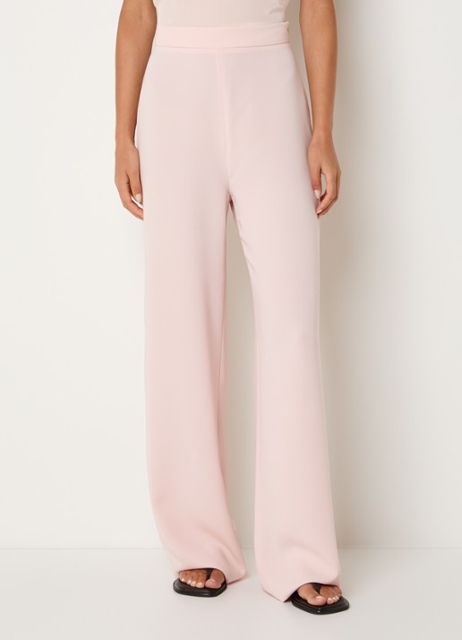 Max Mara Alaggio high waist loose fit pantalon - detail lichtroze