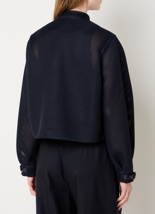 Max Mara Alcamo jack van mesh met steekzakken - achterkant 4 donkerblauw