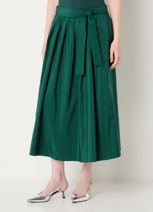 Max Mara Alpaca maxi A-lijn rok met steekzakken en strikceintuur