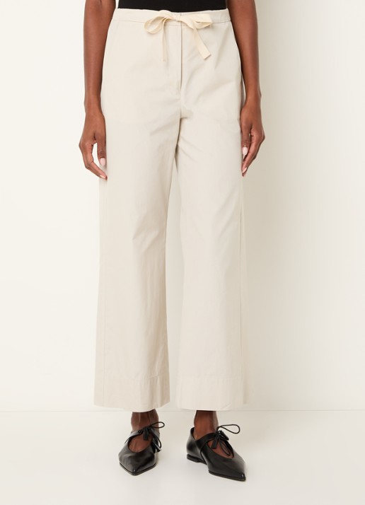 Max Mara Argento high waist straight fit pantalon met steekzakken - detail 4 wit