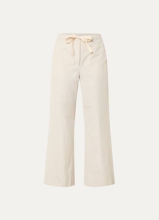 Max Mara Argento high waist straight fit pantalon met steekzakken - voorkant 2 wit