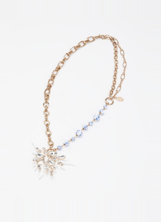 Max Mara Astadia ketting met kristal - detail goud