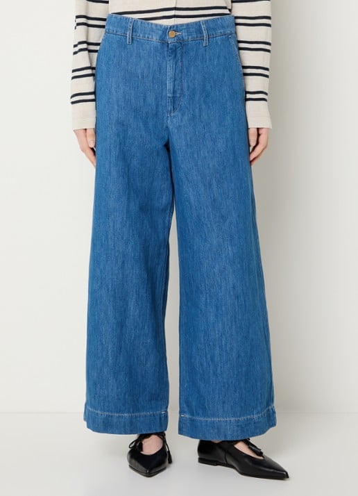 Max Mara Astice high waist wide leg jeans in linnenblend