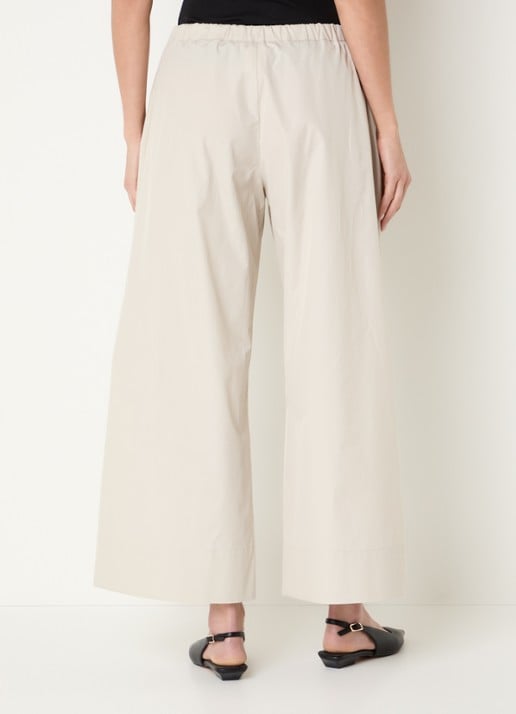 Max Mara Aureo high waist wide fit broek met strikceintuur - achterkant 4 beige