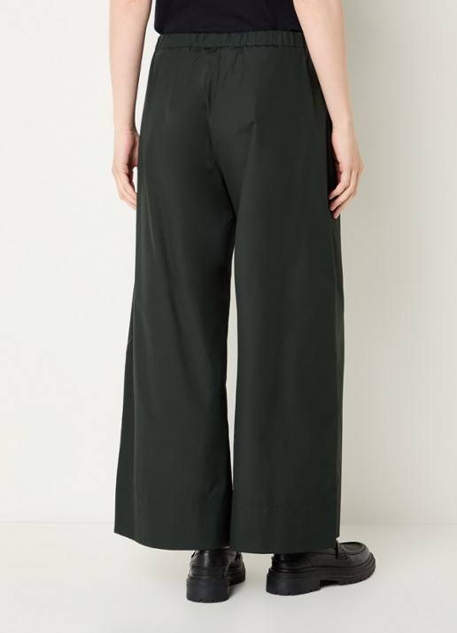 Max Mara Aureo high waist wide fit broek met strikceintuur - achterkant 4 donkergroen