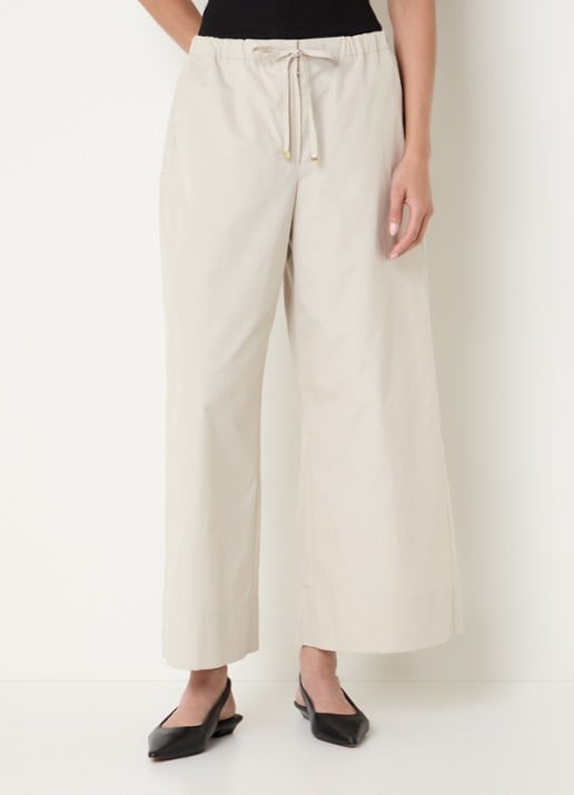 Max Mara Aureo high waist wide fit broek met strikceintuur