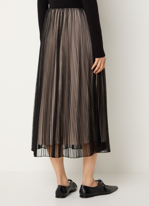 Max Mara Baby high waist midi rok met plissé - achterkant 2 zwart