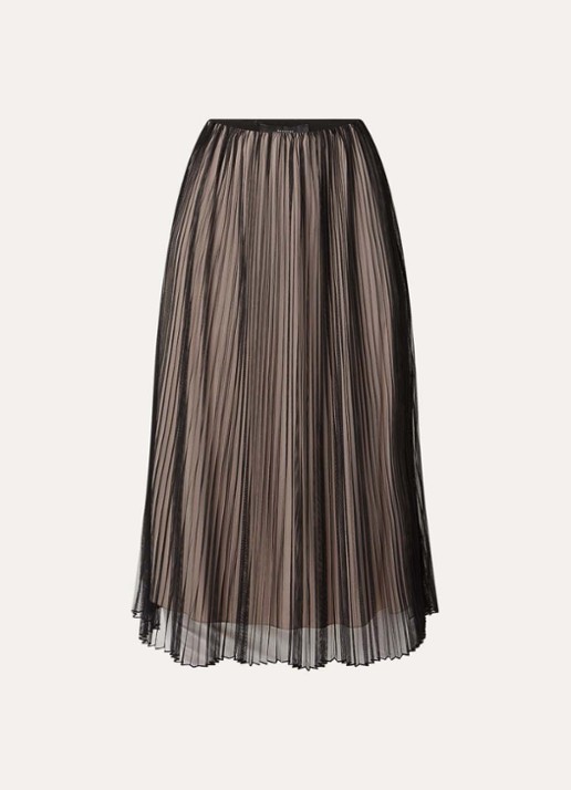 Max Mara Baby high waist midi rok met plissé - voorkant 3 zwart