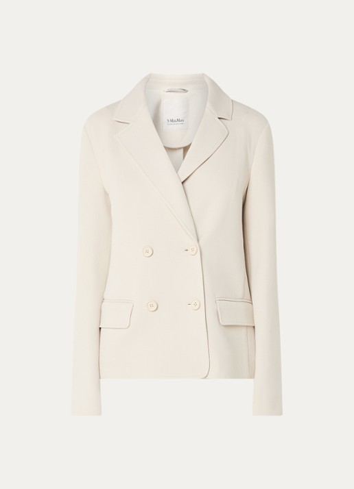 Max Mara Badia double-breasted blazer met klepzakken - voorkant 2 beige