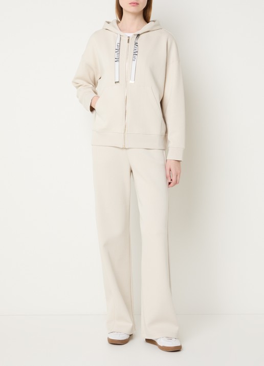 Max Mara Bali high waist straight fit broek met steekzakken - voorkant 3 vanillegeel