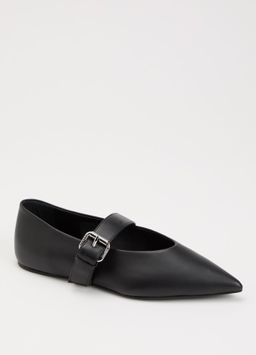 MaxMara Ballerina van kalfsleer met gespdetail
