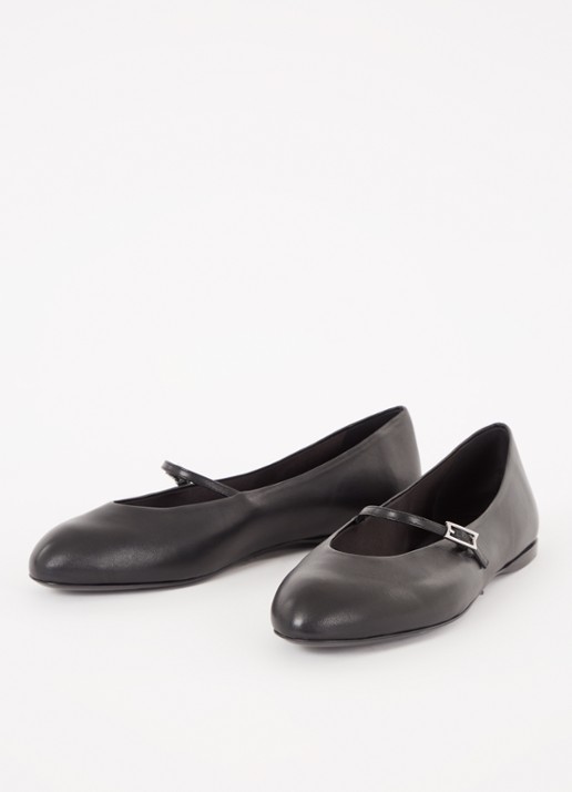 Max Mara Ballerina van lamsleer - detail 2 zwart
