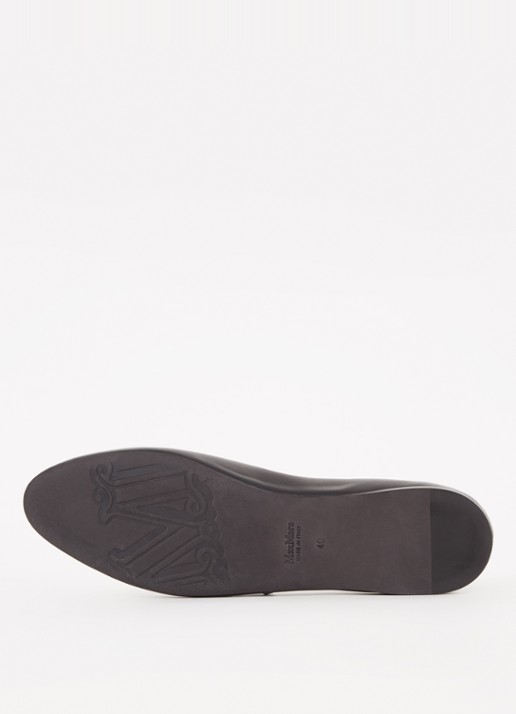 Max Mara Ballerina van lamsleer - detail 4 zwart
