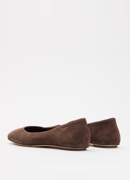 Max Mara Ballerina van suède - achterkant 2 bruin