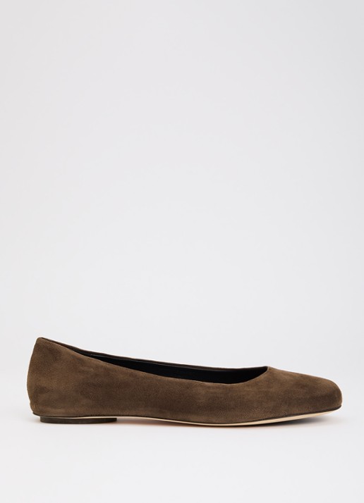 Max Mara Ballerina van suède - voorkant 4 bruin