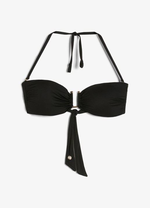 Max Mara Bandeau bikinitop met afneembare bandjes - voorkant 2 zwart