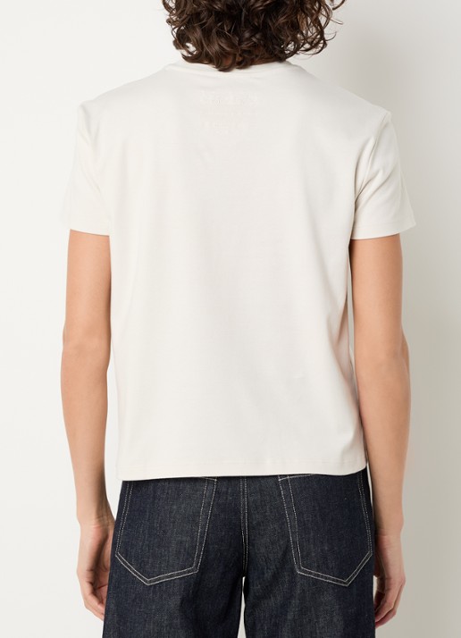 Max Mara Bella T-shirt met logoprint - achterkant 4 ivoor