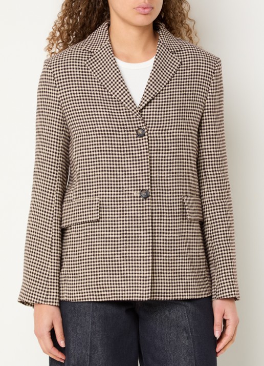 Max Mara Blazer met ruitdessin en schoudervulling