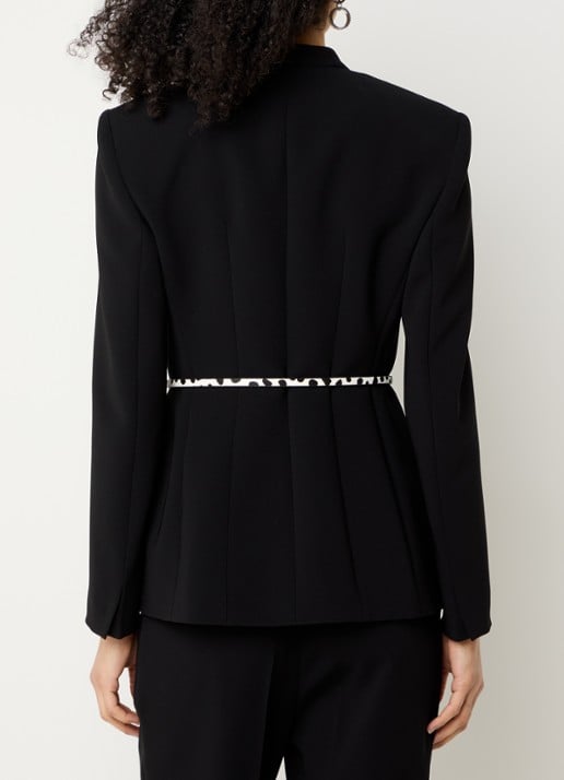 Max Mara Blazer met schoudervulling en ceintuur - achterkant zwart