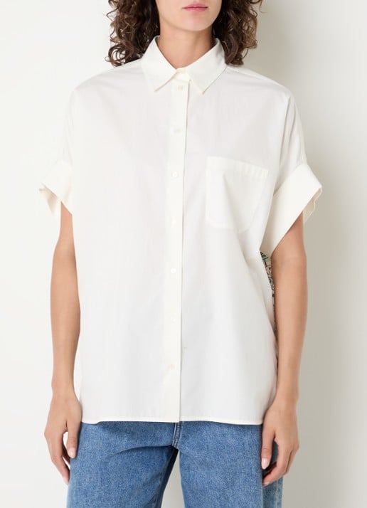 Max Mara Blouse met backprint en borstzak