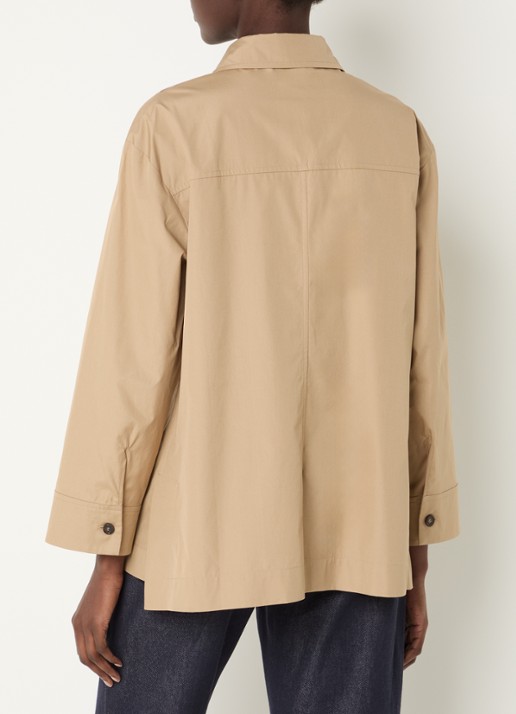 Max Mara Blouse met borstzak - achterkant 4 beige