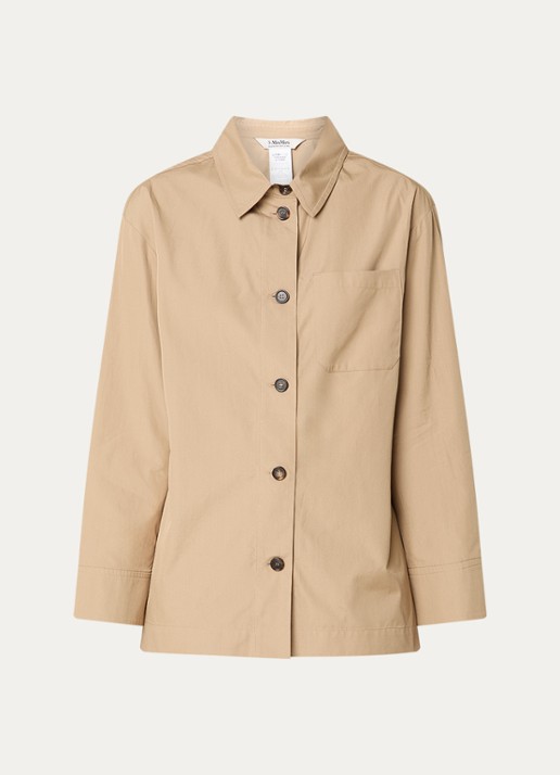 Max Mara Blouse met borstzak - voorkant 2 beige