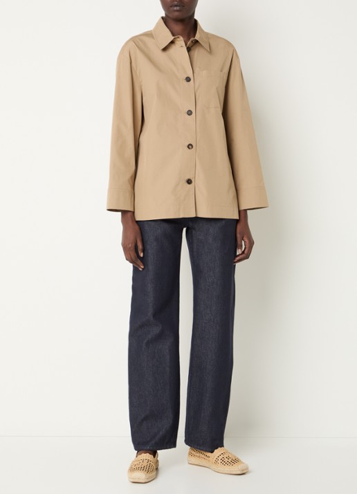 Max Mara Blouse met borstzak - voorkant 3 beige