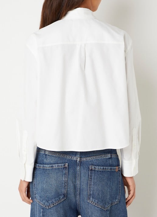 Max Mara Blouse met borstzak - achterkant 3 wit