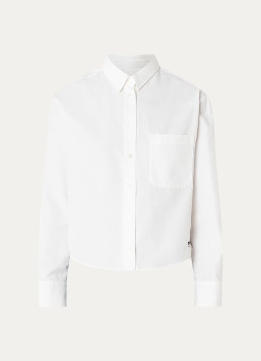 Max Mara Blouse met borstzak - voorkant wit