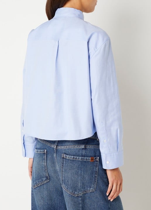Max Mara Blouse met borstzak - achterkant 4 lichtblauw