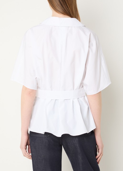 Max Mara Blouse met ceintuur en vleermuismouwen - achterkant 2 wit