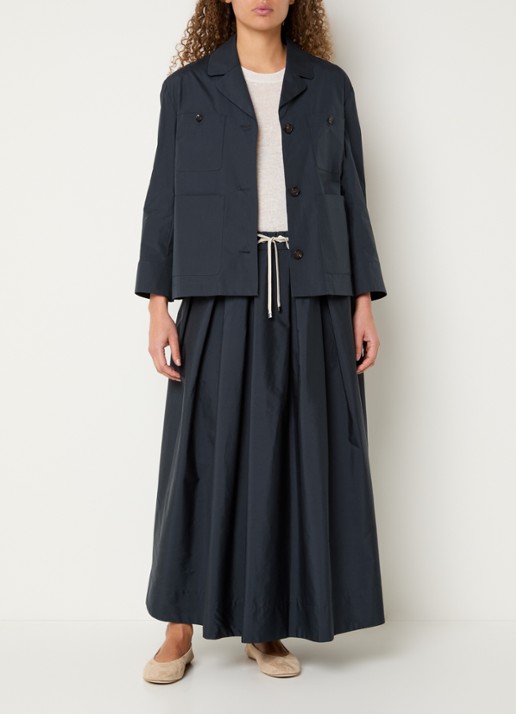Max Mara Blouse met opgestikte zakken - voorkant 2 indigo