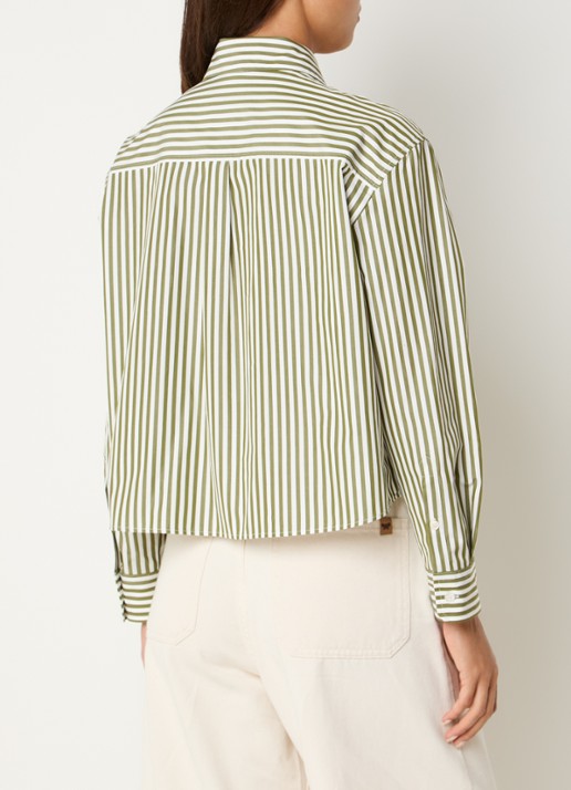 Max Mara Blouse met streepprint - achterkant groen