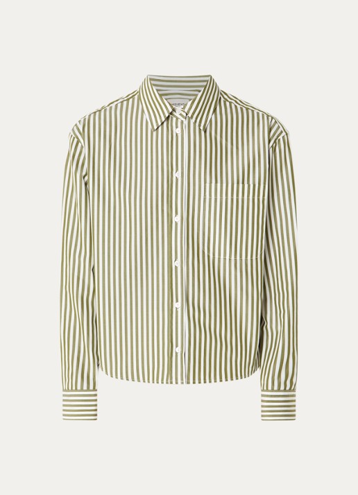 Max Mara Blouse met streepprint - voorkant 3 groen