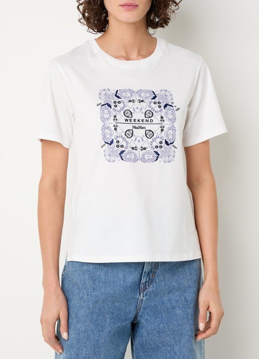 MaxMara Blusa T-shirt met logoborduring