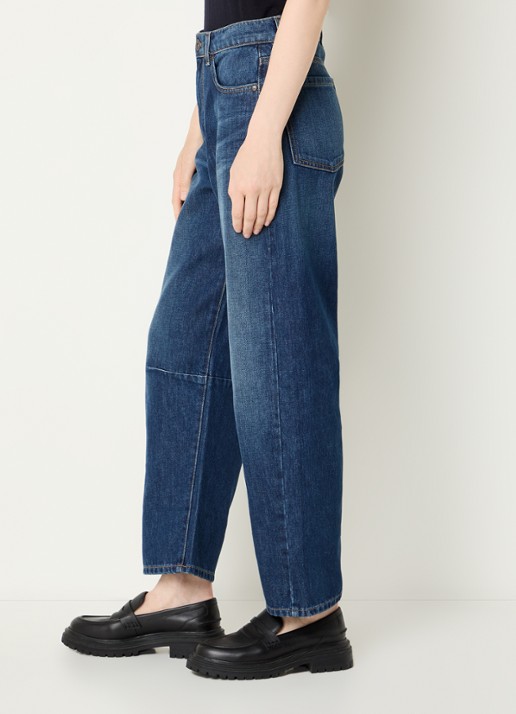 Max Mara Caduca mid waist tapered jeans met donkere wassing - detail 5 indigo