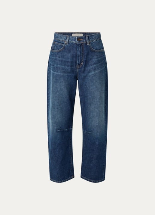 Max Mara Caduca mid waist tapered jeans met donkere wassing - voorkant 2 indigo